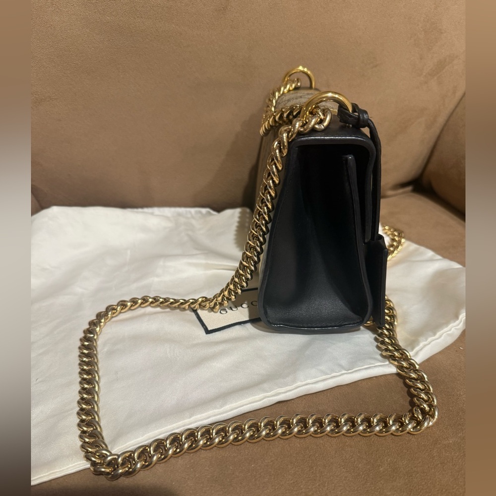 Limited edition GUCCI Supreme Monogram Calfskin Black/Gold Padlock - Picture 4 of 12